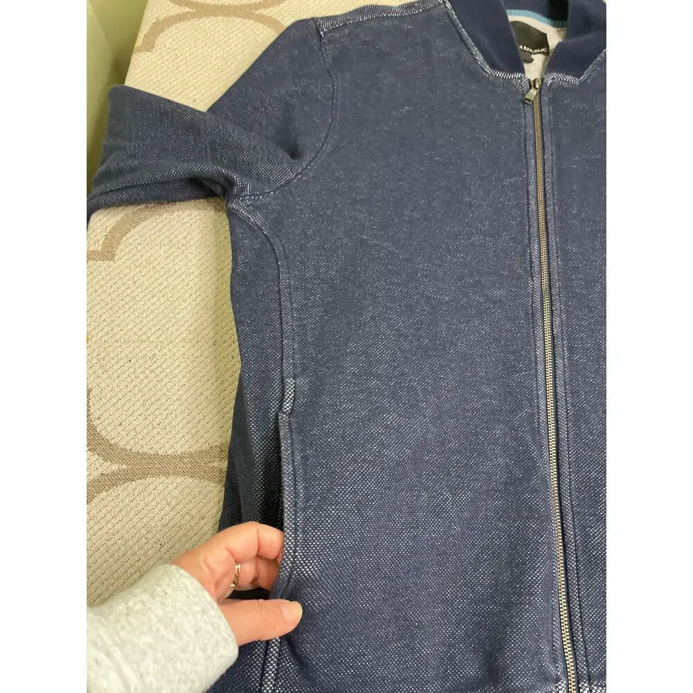 Banana Republic TEXTURED KNIT BOMBER Zip Up JACKET, pockets, size extra large